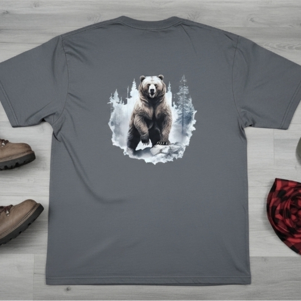 Grizzly Bear Back Graphic Tee • Wilderness Nature Shirt • Wildlife Outdoor